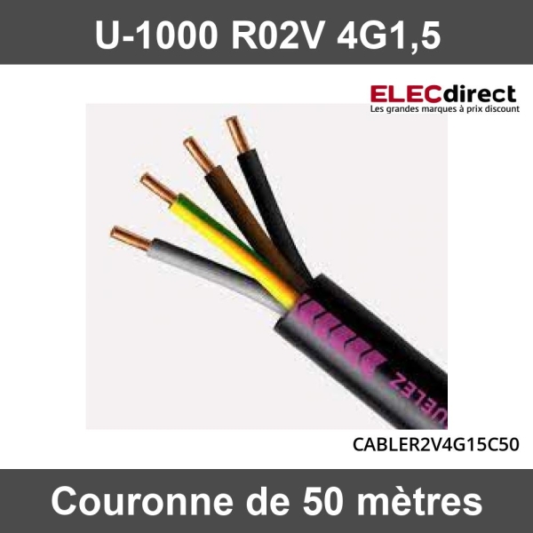 Câble RO2V & Cable U1000 R2V au Mètre en Couronne ou en Touret