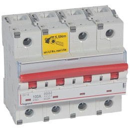 Legrand - Inter-sectionneur de tête DX³-IS -vis/vis- à déclenchement- 4P -400 V~- 100A -6M - 406546