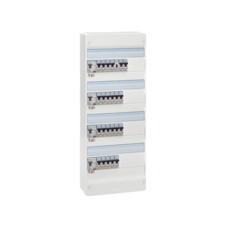 Legrand- Tableau électrique pré-équipé et pré-câblé pour T6 - 13 modules - 4 Rangées - Réf: 093069