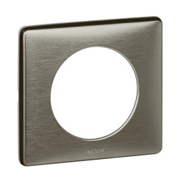 Legrand - Céliane -  Plaque Métal 1 poste - finition Tungstène - Réf : 068971