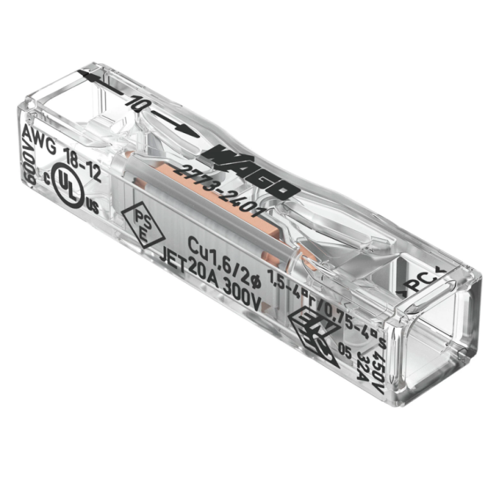WAGO - Boîte de 100 Bornes auto fils rigide et semi-rigide 0,75 à 4mm2 - Réf : WAG 2773-2401