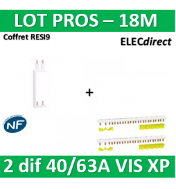 Schneider - LOT XP - 80A - Dif. 25/40/63A à Dif. 25/40/63A + peignes PH+N - entraxe 125 - R9PXV+R9PXH218x2