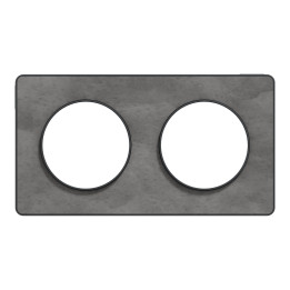 Schneider - Odace 2011 - Touch - Plaque 2 postes - Entraxe 71 mm - Anthracite finition ardoise - Réf : S540804V