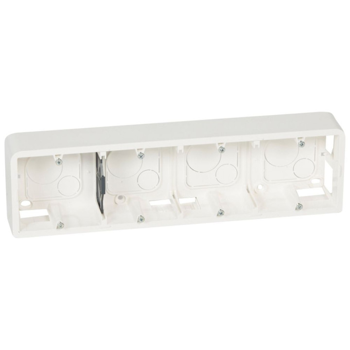 Legrand - Mosaic - Cadre saillie 4 postes - 4 x 2 modules - Horizontal - Blanc - Réf : 080284