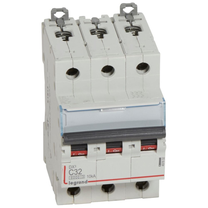 Legrand - Disjoncteur - 3P - 32A - Courbe C - DX3 6000/10kA - Vis/Vis - Réf : 407832