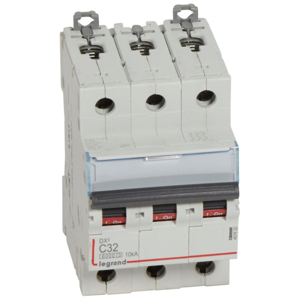 Legrand - Disjoncteur - 3P - 32A - Courbe C - DX3 6000/10kA - Vis/Vis - Réf : 407832