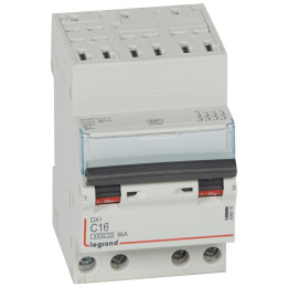 Legrand - Disjoncteur 4P DX3 16A - 6kA - Auto/Vis - Courbe C - Réf : 406919