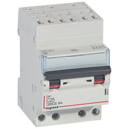 Legrand - Disjoncteur 4P DX3 25A - 6kA - Auto/Vis - Courbe C - Réf : 406921