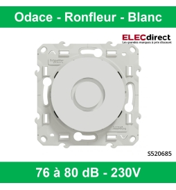 Prise de courant 2P+T double Odace - 230V - Blanc - SCHNEIDER S521089