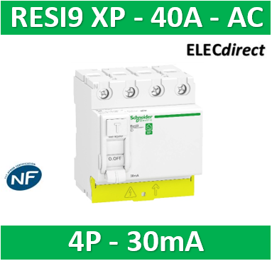 R9PRC440 - Resi9 - interrupteur différentiel - 4P - 40A - 30mA