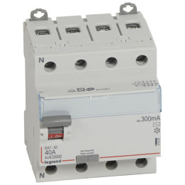 Legrand - Inter diff DX3 - ID 4P 40A - 300mA - AC - Réf : 411665