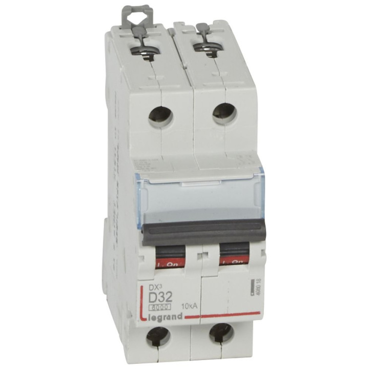 Legrand - Disjoncteur - 2P - 32A - Courbe D - DX3 6000/10kA - Vis/Vis - Réf : 408018