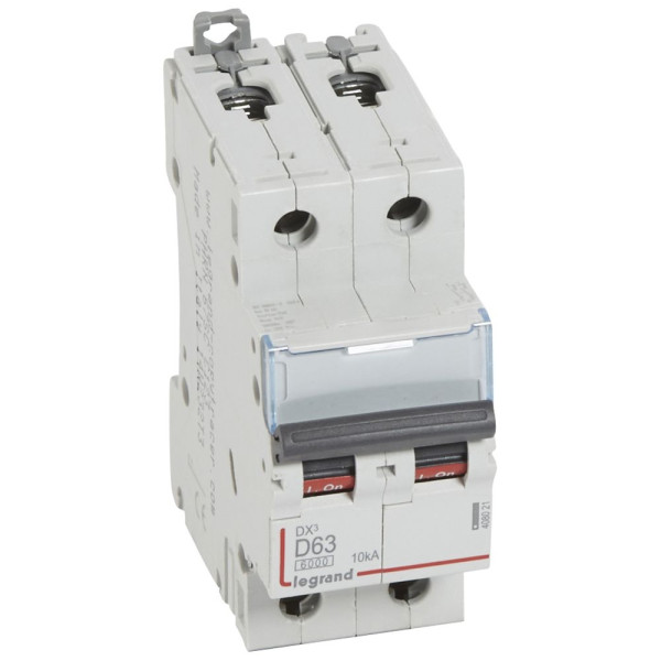Legrand - Disjoncteur - 2P - 63A - Courbe D - DX3 6000/10kA - Vis/Vis - Réf : 408021