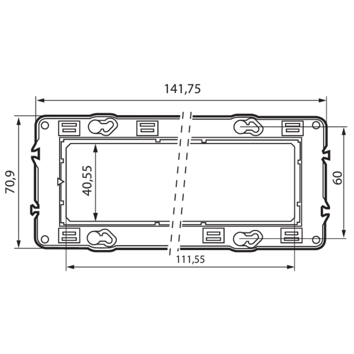 Legrand - Support 2 postes (4M) - Mosaic/Céliane - Fixation VIS - 2 x 2 modules - Réf : 080252