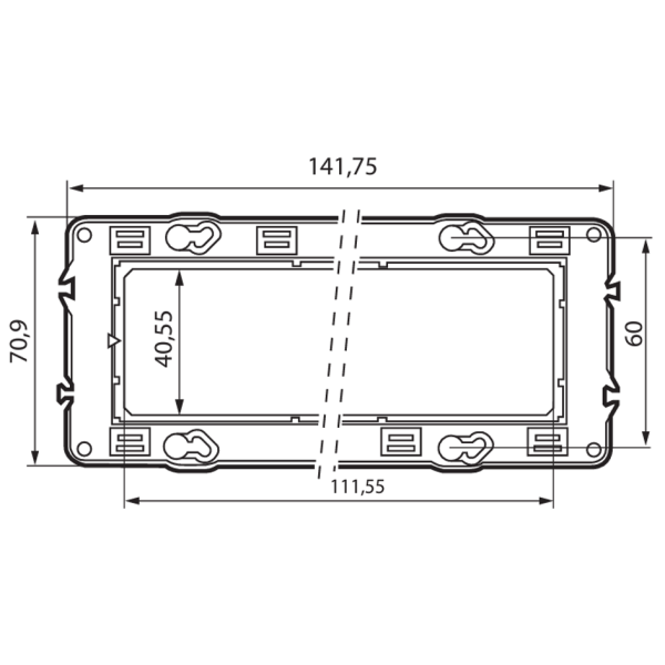 Legrand - Support 2 postes (4M) - Mosaic/Céliane - Fixation VIS - 2 x 2 modules - Réf : 080252