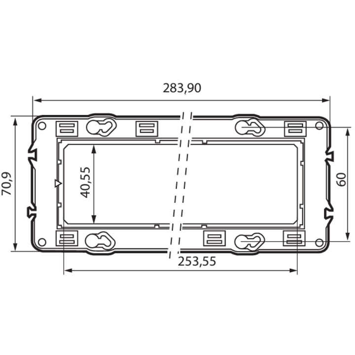 Legrand - Support 4 postes (8M) - Mosaic/Céliane - Fixation VIS - 4 x 2 modules - Réf : 080254