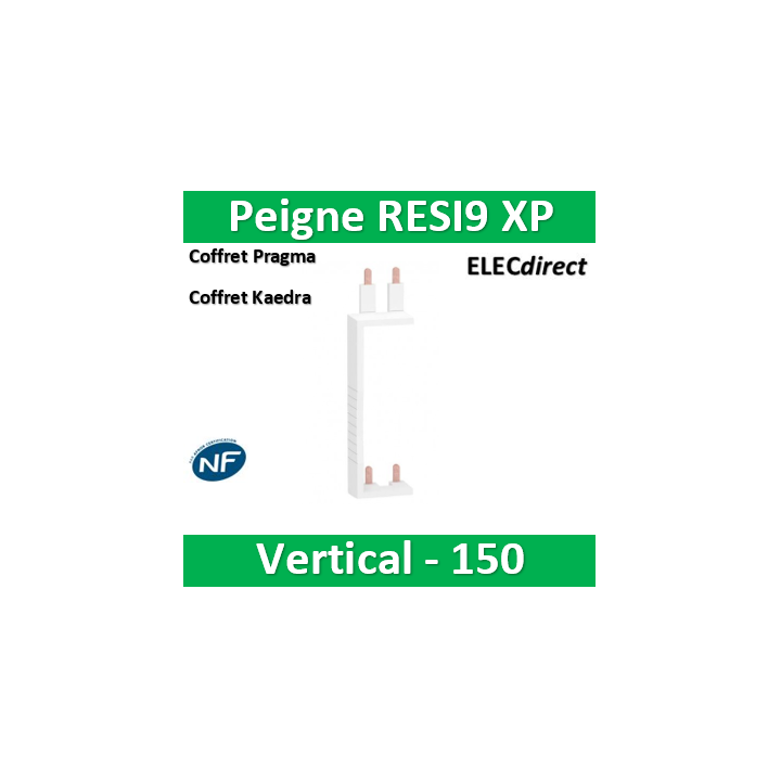 Schneider - Resi9 XP Peigne vertical 2 rangées entraxe 150mm - Réf : R9PXV150