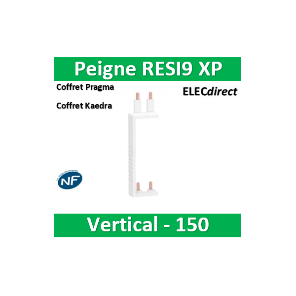 Schneider - Resi9 XP Peigne vertical 2 rangées entraxe 150mm - Réf : R9PXV150