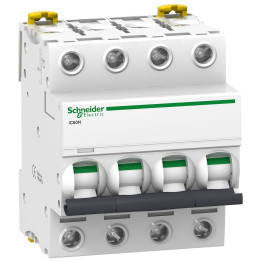 Schneider - Acti9 - iC60N - Disjoncteur - 4P - 6A - 6kA - courbe C - Réf : A9F77406