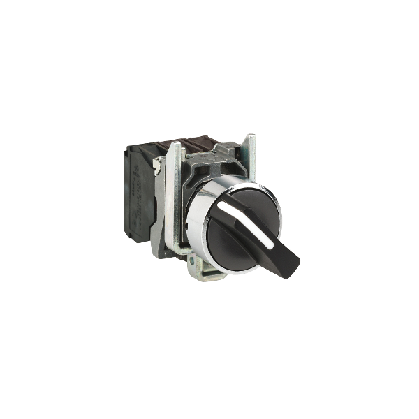 Schneider - Harmony XB4 - bouton tournant - 2 positions fixes - 1F+1O - noir - Ø22 - Réf : XB4BD25