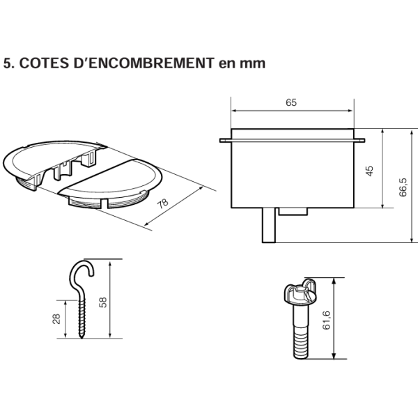 Legrand Batibox - Boîte à sceller - Couvercle de finition pour point de centre - Réf : 089256