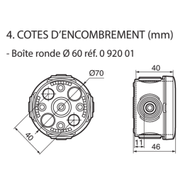 Legrand - Boîte de dérivation étanche IP55 - D.60 - Réf : 092001