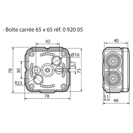 Legrand - Boîte de dérivation étanche IP55 - 65x65x40 - 092005