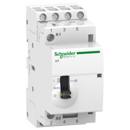 Schneider - Contacteur Acti9 à commande manu - J/N - 25A - 3NO - 230/240V 50Hz - Réf : A9C21833