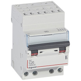 Legrand - Disjoncteur DX³ 6000 - auto/vis- 4P- 400V - 20A - courbeC-peigne HX³ opti 4P - 3M - 407915