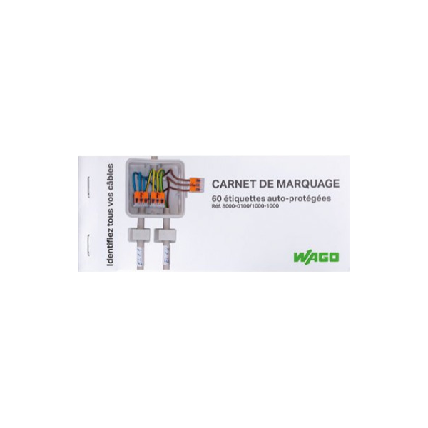 WAGO - Carnet de repérage 60 étiquettes - Réf.: WAG 8000-0100