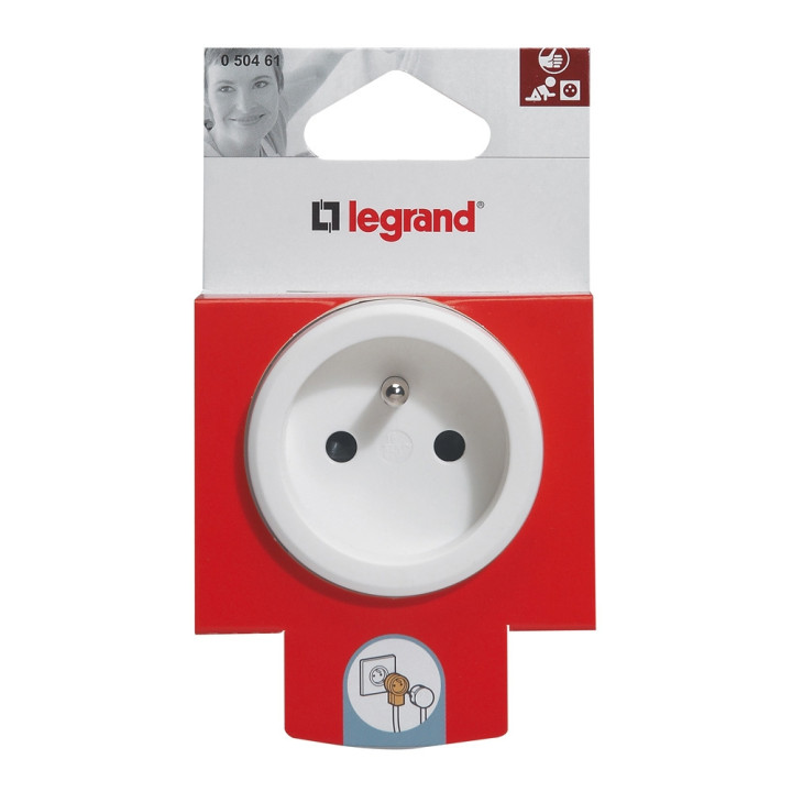 Legrand - Fiche double fonction - 250 V - 16 A avec 2P+T 16 A - blanc - Réf : 050461