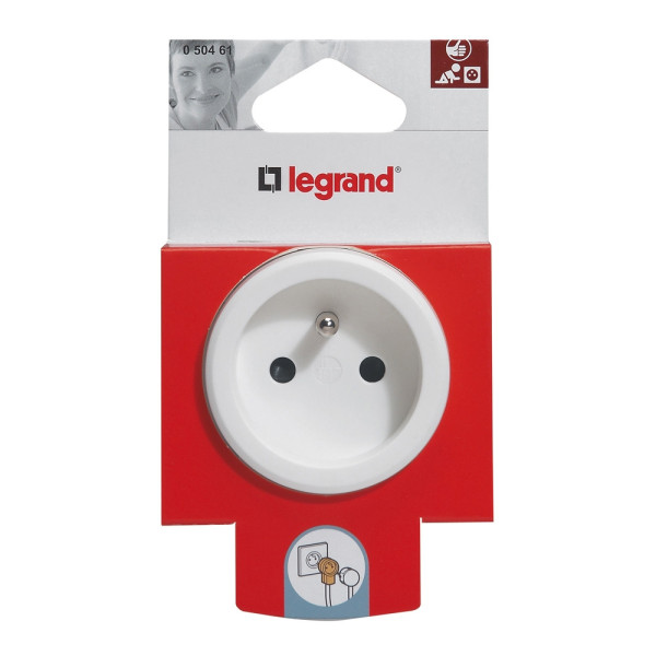 Legrand - Fiche double fonction - 250 V - 16 A avec 2P+T 16 A - blanc - Réf : 050461