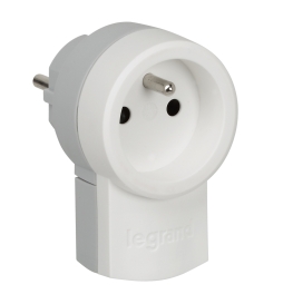 Legrand - Fiche double fonction - 250 V - 16 A avec 2P+T 16 A - blanc - Réf : 050461