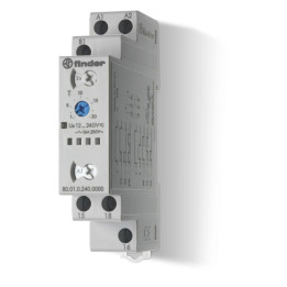 Finder - Relais Temporisé 6 fonctions - 12 à 240 V - AC/DC - Borne à VIS - Série 80 - Réf :  800102400000