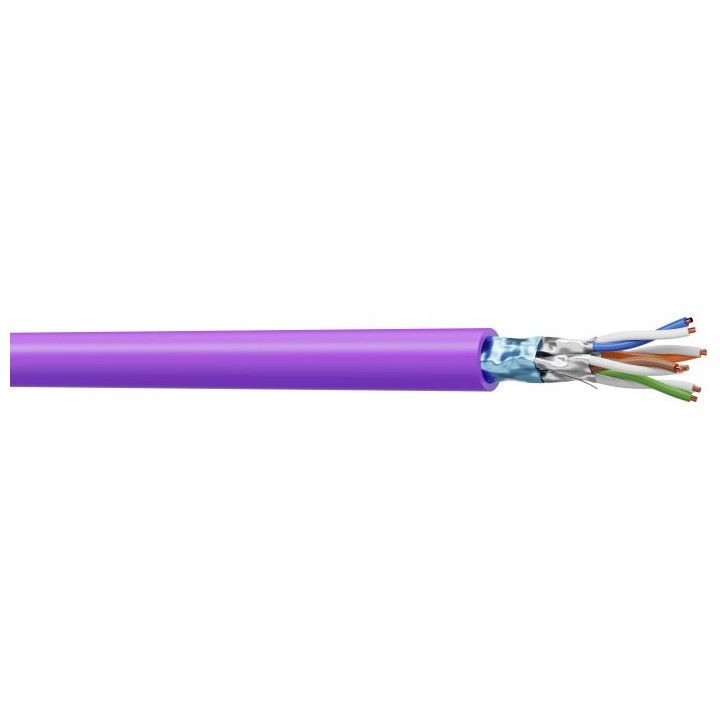 CAE - Câble RJ45 Catégorie 6A F/FTP 4P - Couronne de 100m - Violet - Réf : CAEF5554SH1