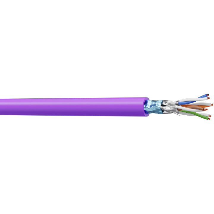 CAE - Câble RJ45 Catégorie 6A F/FTP 4P - Couronne de 100m - Violet - Réf : CAEF5554SH1