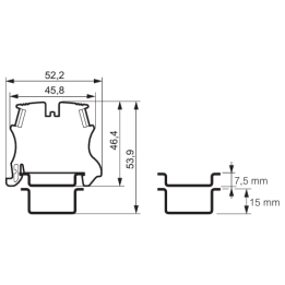 Legrand - Bloc jonction Viking 3 - À vis - Gris - Section 2.5mm² - 1 entrée & 1 sortie - Pas 5 mm - Réf : 037160