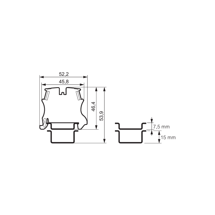 Legrand - Bloc jonction Viking 3 - À vis - Gris - Section 2.5mm² - 1 entrée & 1 sortie - Pas 5 mm - Réf : 037160