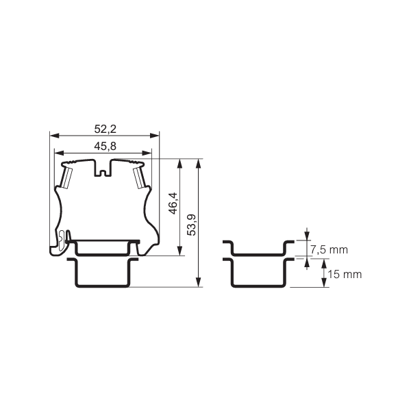 Legrand - Bloc jonction Viking 3 - À vis - Gris - Section 2.5mm² - 1 entrée & 1 sortie - Pas 5 mm - Réf : 037160