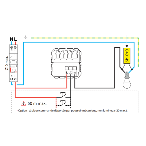 Legrand Mosaic - Interrupteur variateur Mosaic universel - 2 fils sans Neutre - 125W LED - blanc - Réf : 078407A
