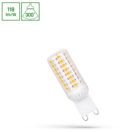 Spectrum - Ampoule LED G9 4,5W Premium - Angle 300°, 4000K, 530lm, 50 000h - Réf : WOJ+14437