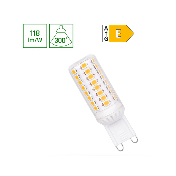 Spectrum - Ampoule LED G9 4,5W Premium - Angle 300°, 4000K, 530lm, 50 000h - Réf : WOJ+14437