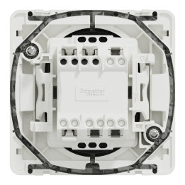 Schneider - Mureva Styl - Bouton poussoir porte étiquette - Composable - IP55/IK08 - Connexion auto - Blanc - Ref : MUR39129