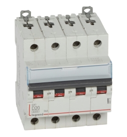 Legrand - Disjoncteur 4P DX3  20A - 10kA - courbe D - Réf : 408118