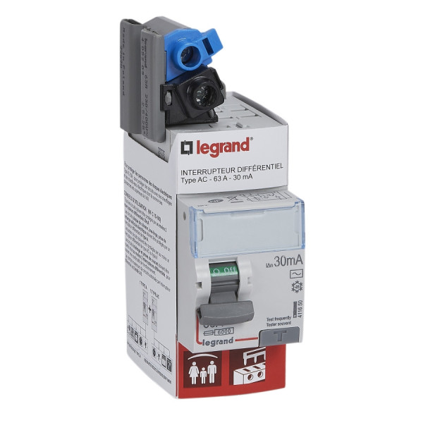 LEGRAND - ID DX3 2P - 63A - 30mA - Type AC - alimentation câble - Réf : 411650+405209