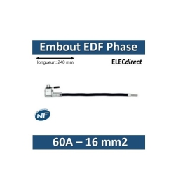 Klauke - Embout de raccordement EDF Phase - Noir - 60A - 16mm2