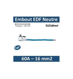Klauke - Embout de raccordement EDF Neutre - Bleu - 60A - 16mm2