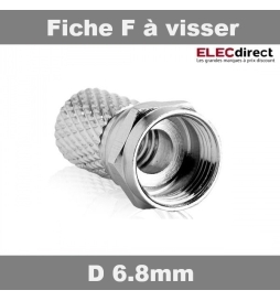 CAE - Fiche F - TV - "Mâle" à visser - D. 6.8mm - Réf. : RZ154