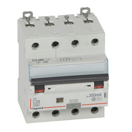 LEGRAND - Disjoncteur Différentiel  DX3  4P - 25A - 300MA - AC - Réf : 411207