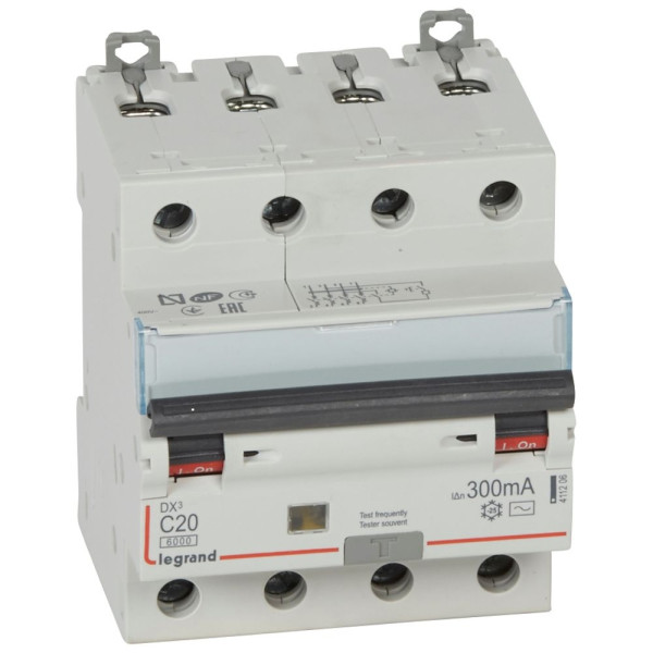 LEGRAND - Disjoncteur Différentiel  DX3  4P - 20A - 300MA - AC - Réf : 411206